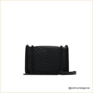 Mini Crossbody Bag with Adjustable Chain Strap, Faux Leather, 2 Compartments